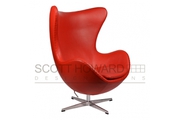 Кресло Arne Jacobsen Style Egg Chair Premium красная кожа