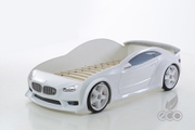 Детская кровать-машина BMW белая EVO