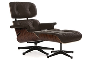 Кресло Eames Style Lounge Chair &amp; Ottoman коричневое /палисандр