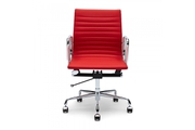Кресло Eames Style Ribbed Office Chair EA 117 красная кожа