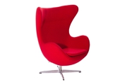 Кресло Arne Jacobsen Style Egg Chair красная/тёмно-красная шерсть