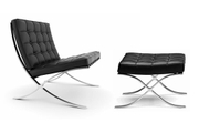 Кресло Barcelona Style Chair &amp; Ottoman черное