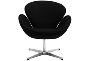 Кресло Arne Jacobsen Style Swan Chair черная/красная шерсть