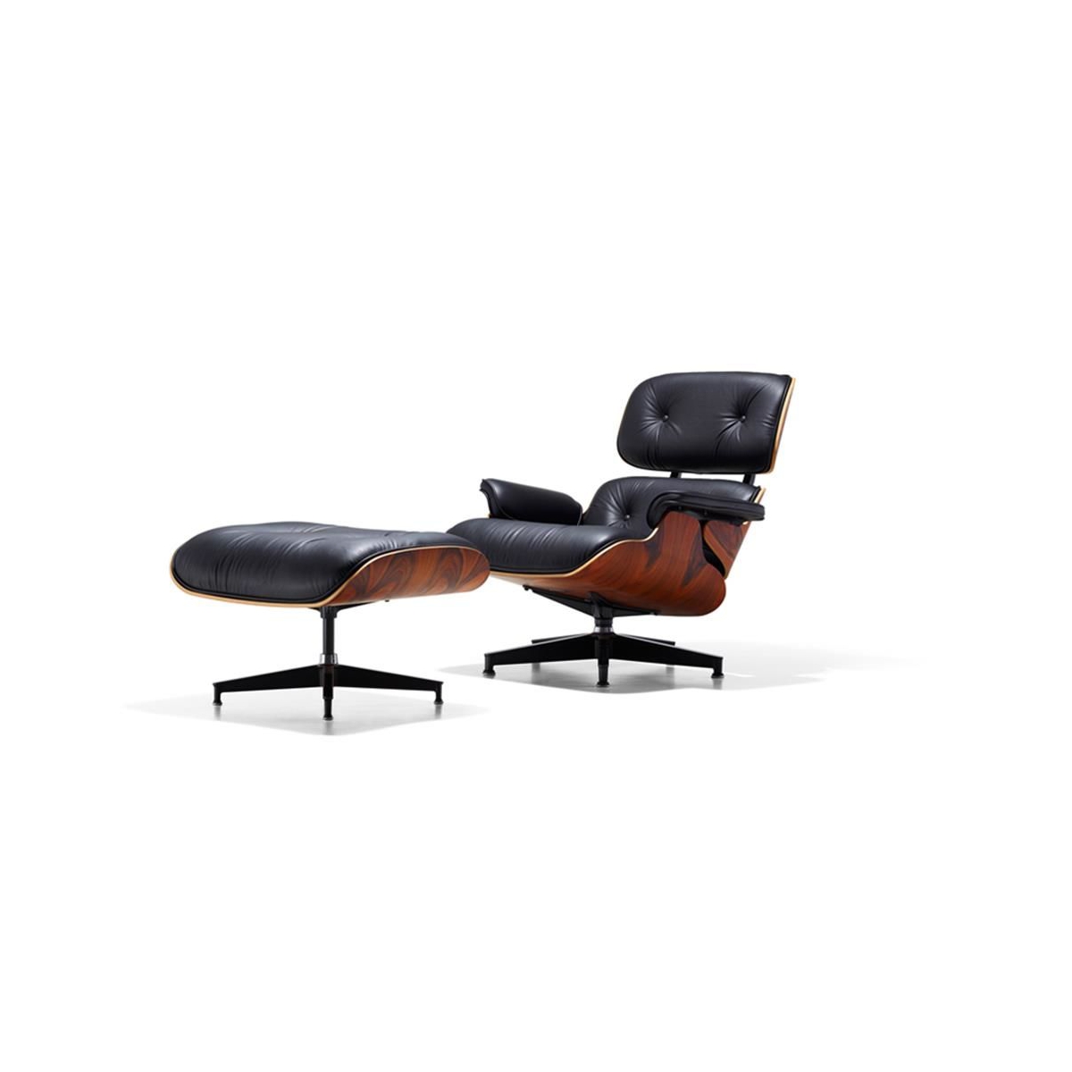 Кресло eames style lounge chair ottoman black premium u s version