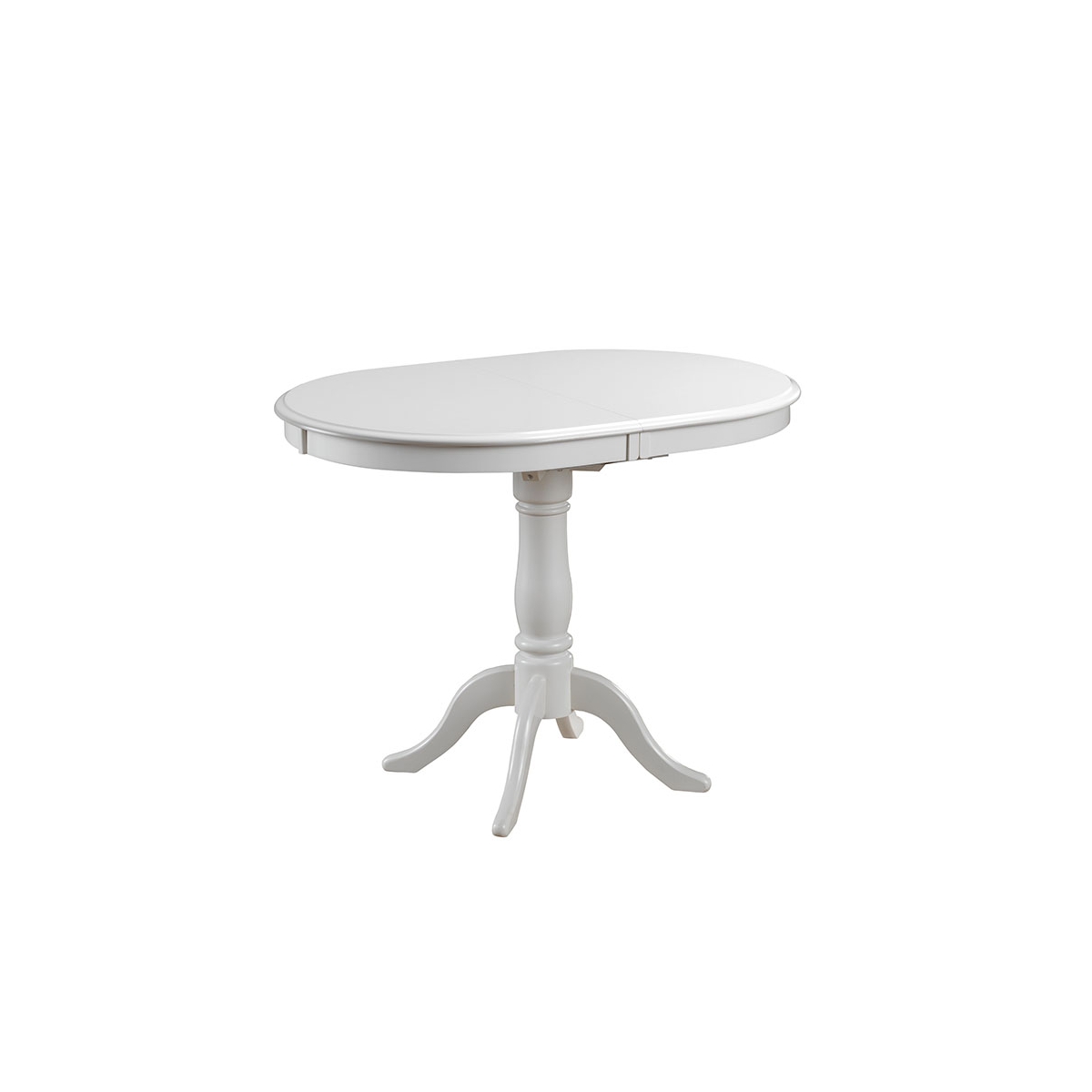 круглый белый раскладной стол на одной ножке