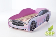 Детская кровать-машина Додж-М розовый (LIGHT)