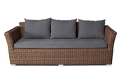 Трехместный диван из ротанга Капучино (коричневый)